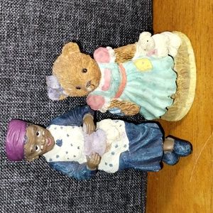 🌟 4 For $15 Lot of 2 figurines Grandma & Cherish Bear